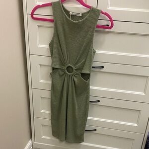 Project Social T Olive Green Cutout Dress